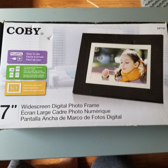 Coby DP732 digital picture frame NO AC ADAPTER tested works open box new - Picture 10 of 12